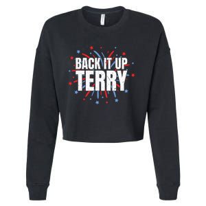 Back It Up Terry Funny 4th Of July Fireworks Cropped Pullover Crew