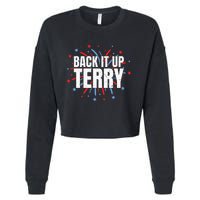 Back It Up Terry Funny 4th Of July Fireworks Cropped Pullover Crew