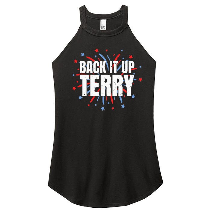 Back It Up Terry Funny 4th Of July Fireworks Women's Perfect Tri Rocker Tank