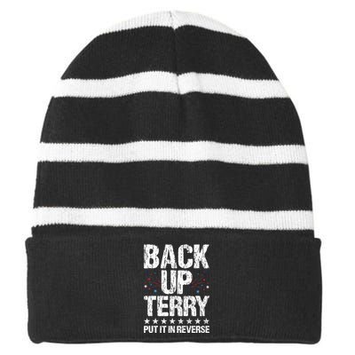 Back It up Terry Put It in Reverse 4th of July Independence Striped Beanie with Solid Band