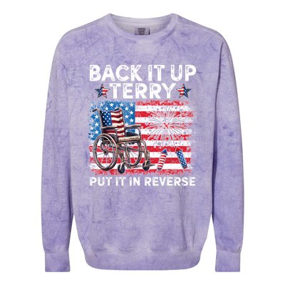 Back It Up Terry Put It In Reverse Firework 4th Of July Colorblast Crewneck Sweatshirt