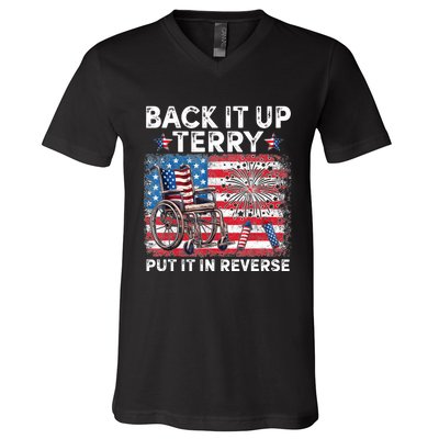 Back It Up Terry Put It In Reverse Firework 4th Of July V-Neck T-Shirt