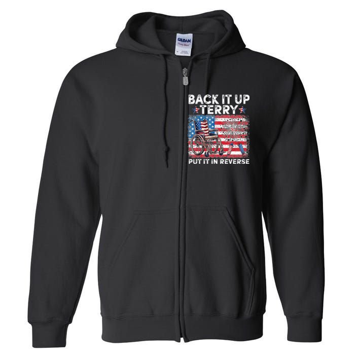 Back It Up Terry Put It In Reverse Firework 4th Of July Full Zip Hoodie