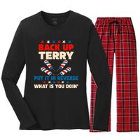 Back It Up Terry Put It In Reverse July 4th Fireworks Terry Women's Long Sleeve Flannel Pajama Set 