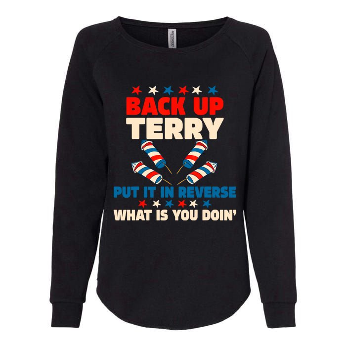 Back It Up Terry Put It In Reverse July 4th Fireworks Terry Womens California Wash Sweatshirt