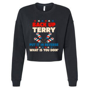 Back It Up Terry Put It In Reverse July 4th Fireworks Terry Cropped Pullover Crew