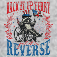 Back It Up Terry Put It In Reverse Funny Racoon 4th Of July T-Shirt