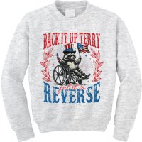 Back It Up Terry Put It In Reverse Funny Racoon 4th Of July Kids Sweatshirt