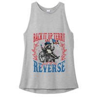 Back It Up Terry Put It In Reverse Funny Racoon 4th Of July Ladies PosiCharge Tri-Blend Wicking Tank