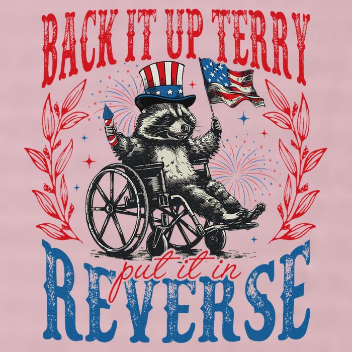 Back It Up Terry Put It In Reverse Funny Racoon 4th Of July 25L Jumbo Tote