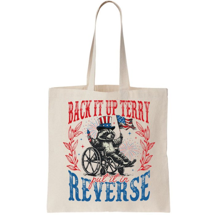 Back It Up Terry Put It In Reverse Funny Racoon 4th Of July Bag