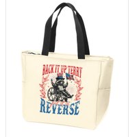 Back It Up Terry Put It In Reverse Funny Racoon 4th Of July Zip Tote Bag