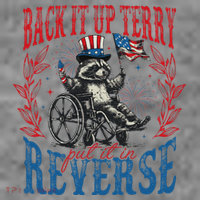 Back It Up Terry Put It In Reverse Funny Racoon 4th Of July 7-Panel Snapback Hat