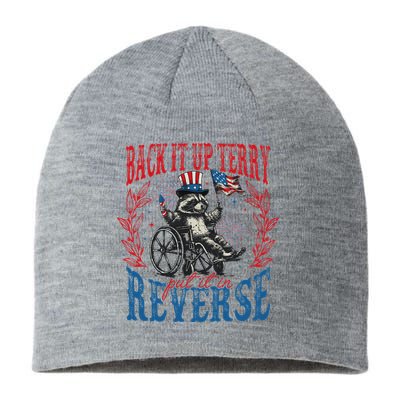 Back It Up Terry Put It In Reverse Funny Racoon 4th Of July Sustainable Beanie