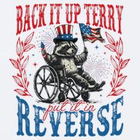 Back It Up Terry Put It In Reverse Funny Racoon 4th Of July Sueded Cloud Jersey T-Shirt