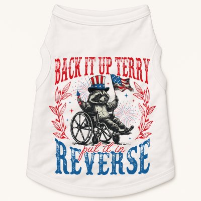 Back It Up Terry Put It In Reverse Funny Racoon 4th Of July Doggie Tank