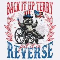 Back It Up Terry Put It In Reverse Funny Racoon 4th Of July Sustainable Bucket Hat