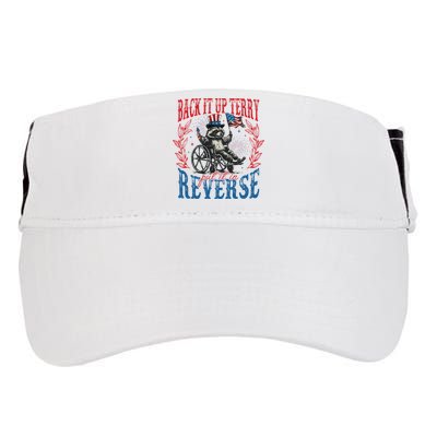 Back It Up Terry Put It In Reverse Funny Racoon 4th Of July Adult Drive Performance Visor