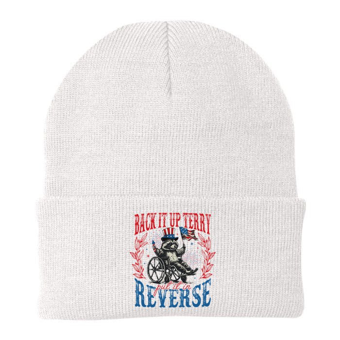 Back It Up Terry Put It In Reverse Funny Racoon 4th Of July Beanie