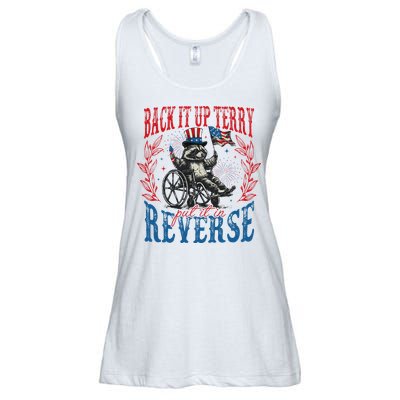 Back It Up Terry Put It In Reverse Funny Racoon 4th Of July Ladies Essential Flowy Tank