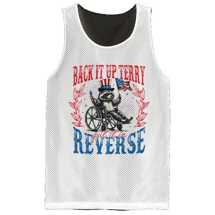 Back It Up Terry Put It In Reverse Funny Racoon 4th Of July Mesh Reversible Basketball Jersey Tank