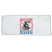 Back It Up Terry Put It In Reverse Funny Racoon 4th Of July Large Microfiber Waffle Golf Towel