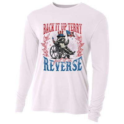 Back It Up Terry Put It In Reverse Funny Racoon 4th Of July Cooling Performance Long Sleeve Crew