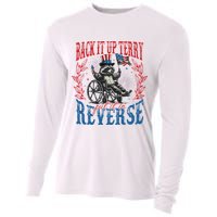 Back It Up Terry Put It In Reverse Funny Racoon 4th Of July Cooling Performance Long Sleeve Crew