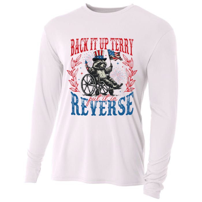 Back It Up Terry Put It In Reverse Funny Racoon 4th Of July Cooling Performance Long Sleeve Crew