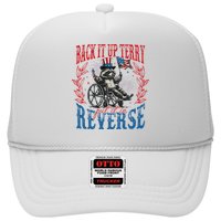 Back It Up Terry Put It In Reverse Funny Racoon 4th Of July Trucker Hat