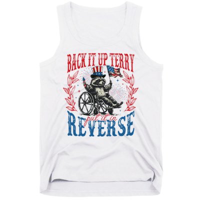 Back It Up Terry Put It In Reverse Funny Racoon 4th Of July Tank Top