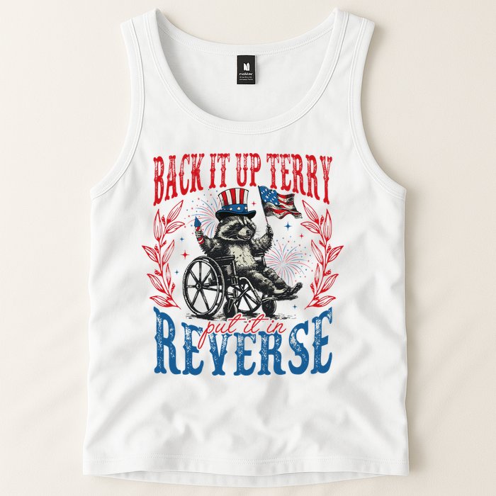 Back It Up Terry Put It In Reverse Funny Racoon 4th Of July Tank Top
