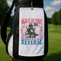 Back It Up Terry Put It In Reverse Funny Racoon 4th Of July Golf Towel