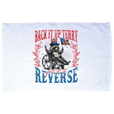 Back It Up Terry Put It In Reverse Funny Racoon 4th Of July Microfiber Hand Towel