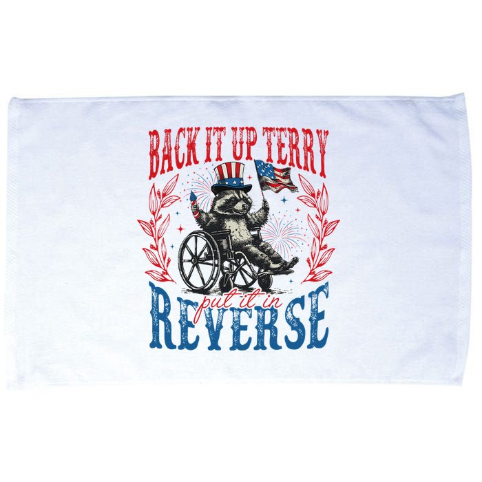 Back It Up Terry Put It In Reverse Funny Racoon 4th Of July Microfiber Hand Towel