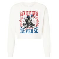 Back It Up Terry Put It In Reverse Funny Racoon 4th Of July Cropped Pullover Crew