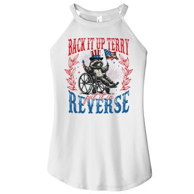 Back It Up Terry Put It In Reverse Funny Racoon 4th Of July Women's Perfect Tri Rocker Tank