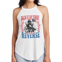 Back It Up Terry Put It In Reverse Funny Racoon 4th Of July Women's Perfect Tri Rocker Tank