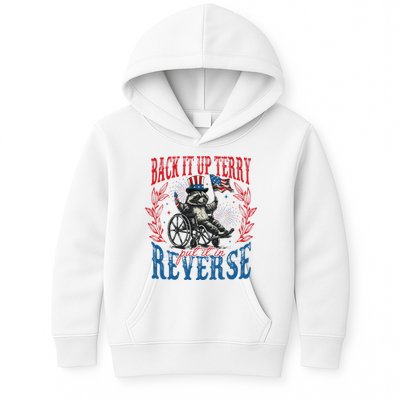 Back It Up Terry Put It In Reverse Funny Racoon 4th Of July Kids Hoodie