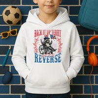Back It Up Terry Put It In Reverse Funny Racoon 4th Of July Kids Hoodie
