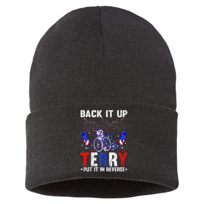 Back It Up Terry Put It In Reverse Funny 4th Of July Sustainable Knit Beanie