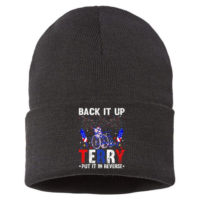 Back It Up Terry Put It In Reverse Funny 4th Of July Sustainable Knit Beanie