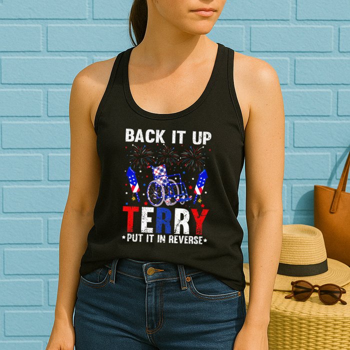 Back It Up Terry Put It In Reverse Funny 4th Of July Womens Tank Top