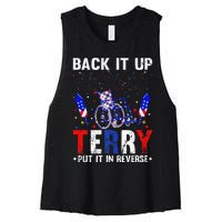 Back It Up Terry Put It In Reverse Funny 4th Of July Women's Racerback Cropped Tank