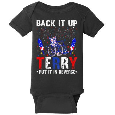 Back It Up Terry Put It In Reverse Funny 4th Of July Baby Bodysuit