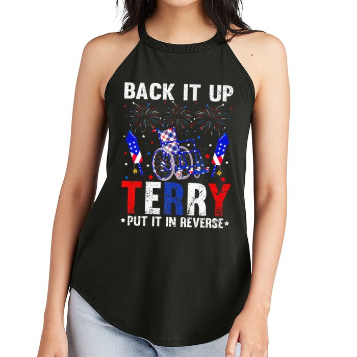 Back It Up Terry Put It In Reverse Funny 4th Of July Women's Perfect Tri Rocker Tank