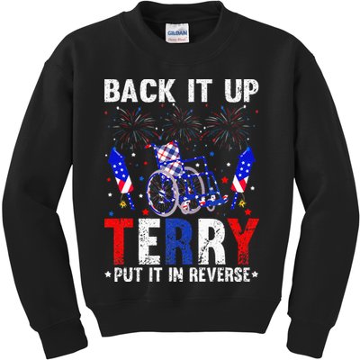 Back It Up Terry Put It In Reverse Funny 4th Of July Kids Sweatshirt
