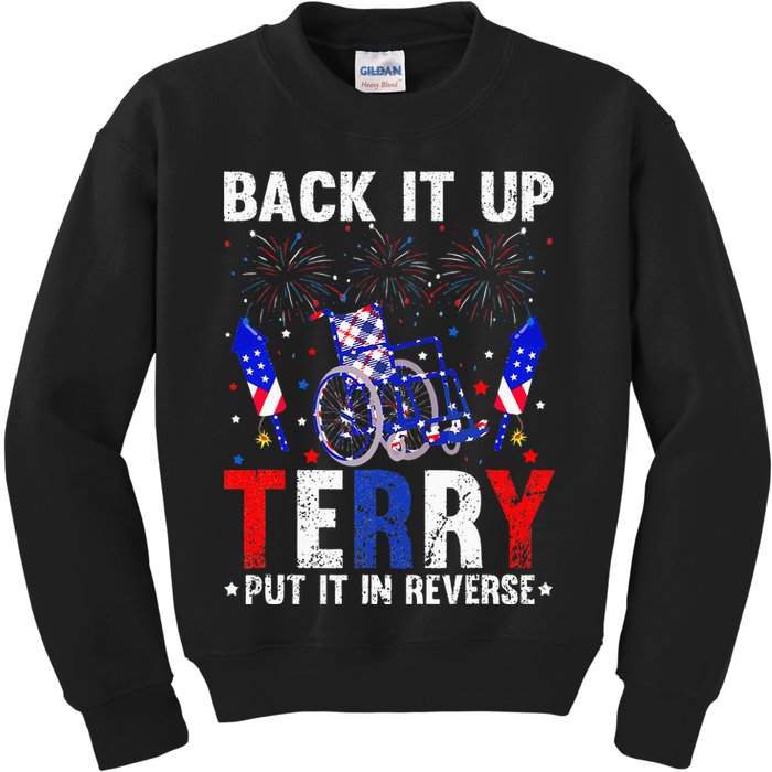 Back It Up Terry Put It In Reverse Funny 4th Of July Kids Sweatshirt