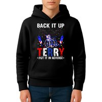 Back It Up Terry Put It In Reverse Funny 4th Of July Kids Hoodie
