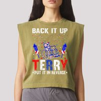 Back It Up Terry Put It In Reverse Funny 4th Of July Garment-Dyed Women's Muscle Tee